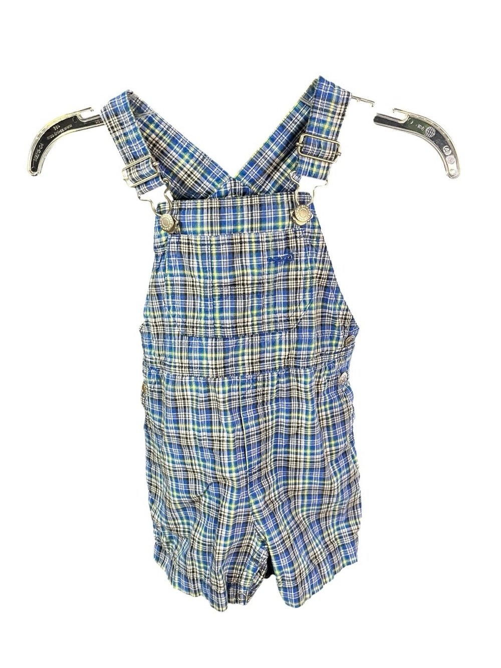 VTG 90s Gymboree Blue and Green Plaid Shortalls